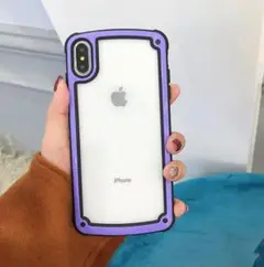 iPhone12Proケース アクリルタイプ 紫色・パープル クリア