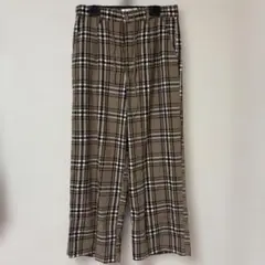 BASQUE magenta ワイドパンツ　チェック　L