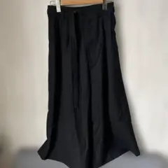 UNTITLED 1ブラック ワイドパンツ ウエストリボン付き