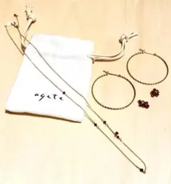 【agete】アガット☆ネックレス☆ピアス(両耳用)☆ピアスチャーム(両耳用)