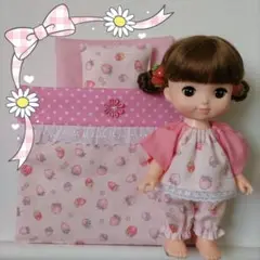 お布団&パジャマセット　パステルいちご　ソランちゃん　メルちゃん