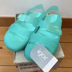 未使用　igor ミントグリーン サンダル　サイズ17cm