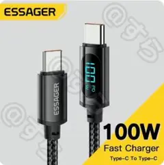 100W 充電ケーブル USB-C & USB-C 消費電力スクリーン機能付き