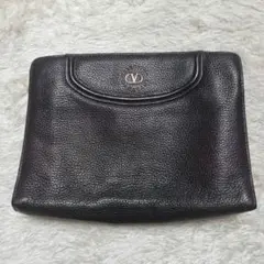 ヴァレンティノ ガルバーニ レザー セカンドバッグ ゴールド金具
