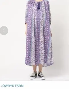 LOWRYS FARM アソートペザントワンピース M 綿 ナチュラル 春夏