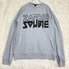 m810 美品✨薄手スウェット ロゴプリント ZOMBIE 英字 ゆるだぼ ラフ