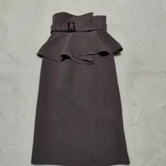 フリル付きコルセットベルトタイトスカート　0