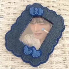 B8硬質ケースデコ♡トレカケース♡デニムデコ♡フェルト♡トレカデコ♡青