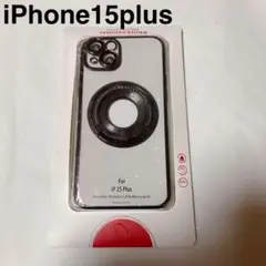 iPhone15plusケース リング付き メッキ仕上げ レンズカバー付き