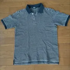 UNIQLO ストライプ ポロシャツ 半袖（ ネイビー×ホワイト）