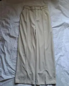 レトロガール　ベージュ ワイドパンツ Mサイズ