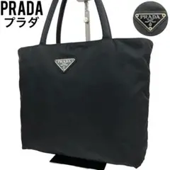 ✨美品 PRADA プラダ ハンドバッグ ブラック 黒 ナイロン レザー 手提げ