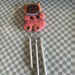 猫デザインの木製風鈴
