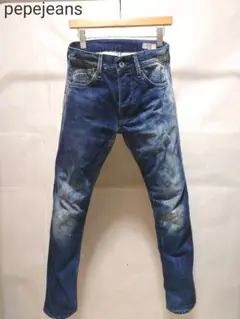pepejeans/ブリーチ加工ストレートデニムパンツ