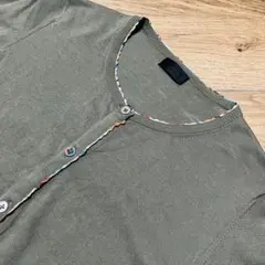 カーディガン　PAULSMITHBLACKコットン　オリーブ　M【美品】