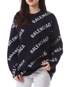 BALENCIAGA ジャカードロゴ ウールニット