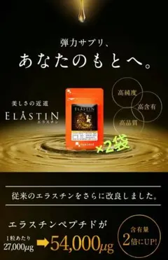 贅沢高配合 エラスチン 2袋 美容サプリ コラーゲン エイジングケア