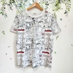 【PEANUTS】 スヌーピー コミックプリント Tシャツ 半袖