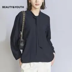BEAUTY&YOUTH ジョーゼット タイ ブラウス　ブラック