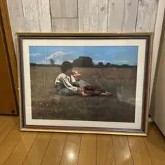 油絵 ウィンスロー・ホーマー 牧草地の少年たち 50×65