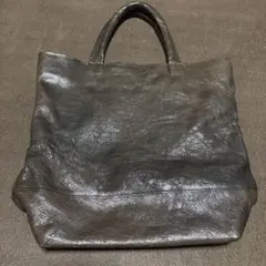 ダークグレー レザー トートバッグ　本革