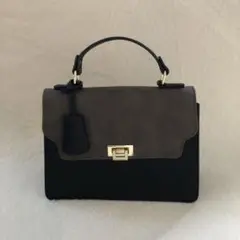グレー/ブラック ハンドバッグ 中型
