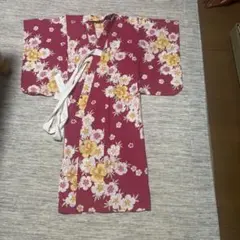 子供用着物 赤色と黄色の花柄 105-115cm