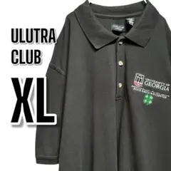 セール‼️【702】ULTRA CLUB 黒 XL大きめUSA古着 ポロシャツ
