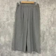 自由区　ガウチョパンツ　ワイドイージーパンツ　ストライプ　日本製　サイズ36