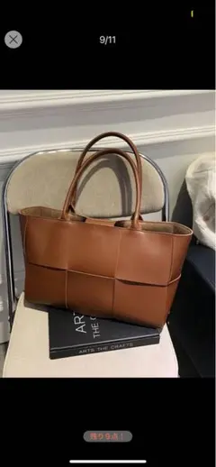 ブラウン パッチワーク ハンドバッグ 48cm