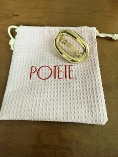 POTETE ポテテ　オーバルバレッタ　ゴールド　ワッフルポーチ　新品未使用