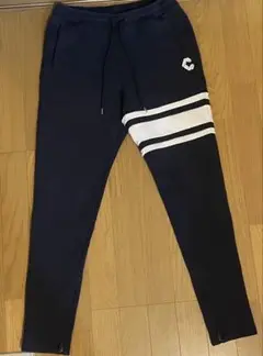 CRONOS ネイビー ストライプ ジョガーパンツ　Lサイズ