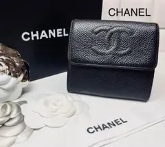 CHANEL シャネル キャビアスキン コインケース 折り財布