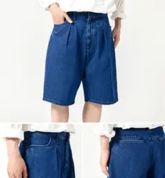 FARAH ファーラー　ハーフパンツ　　タックデニムハーフパンツ　Bshop
