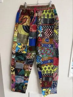 カラフルパンツ　アフリカ布　サマーパンツ　カラーズボン　カラフル