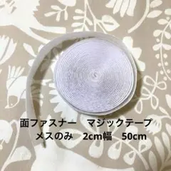 面ファスナー　マジックテープ 2cm幅　メスのみ　50cm ホワイト　のりなし