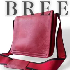 未使用級✨ BREE ブリー ショルダーバッグ オールレザー 本革 赤