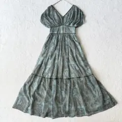 ナグナムーン ペイズリー マキシ丈 ギャザー ロングワンピース 新品タグ付き S