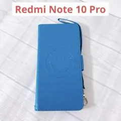 Redmi Note 10 Pro ケース 手帳型 スタンド機能付き ブルー