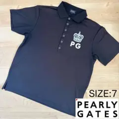 【美品】PEARLY GATES パーリーゲイツ 半袖シャツ サイズ7 黒