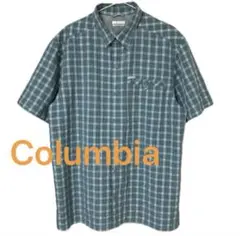 Columbia チェック柄 半袖シャツ　メンズLサイズ