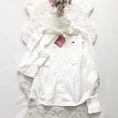 未使用*ヴィヴィアンウエストウッド　スタンドカラーリボンブラウス シャツ オーブ