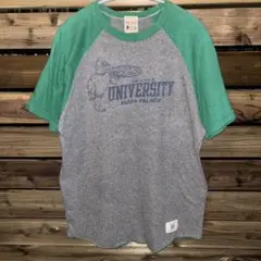 カレッジ系 ビンテージ風 ラグランTシャツ