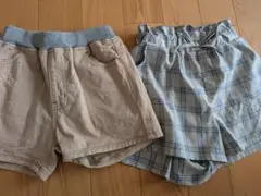 チェック柄・ベージュパンツ 2点セット