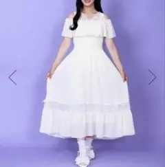アクシーズファム ポエティック　オフショルフリルロングワンピース