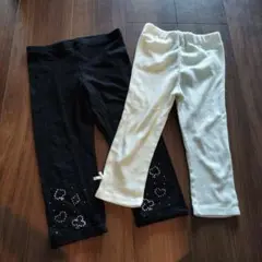 キッズ スパッツ 2点セット (黒・白)