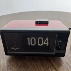 昭和レトロ　パタパタ時計　目覚まし時計　赤　SEIKO セイコー