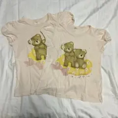 クマのイラスト Tシャツ 2枚セット　120 130 【K L】