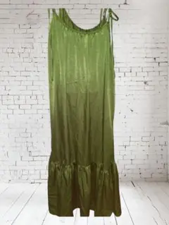 armoniaグリーン キャミワンピース フリル付きFサイズ