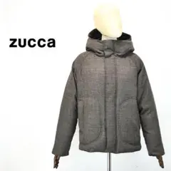 ZUCCa ズッカ ダウンジャケット チェック柄 ウール フード